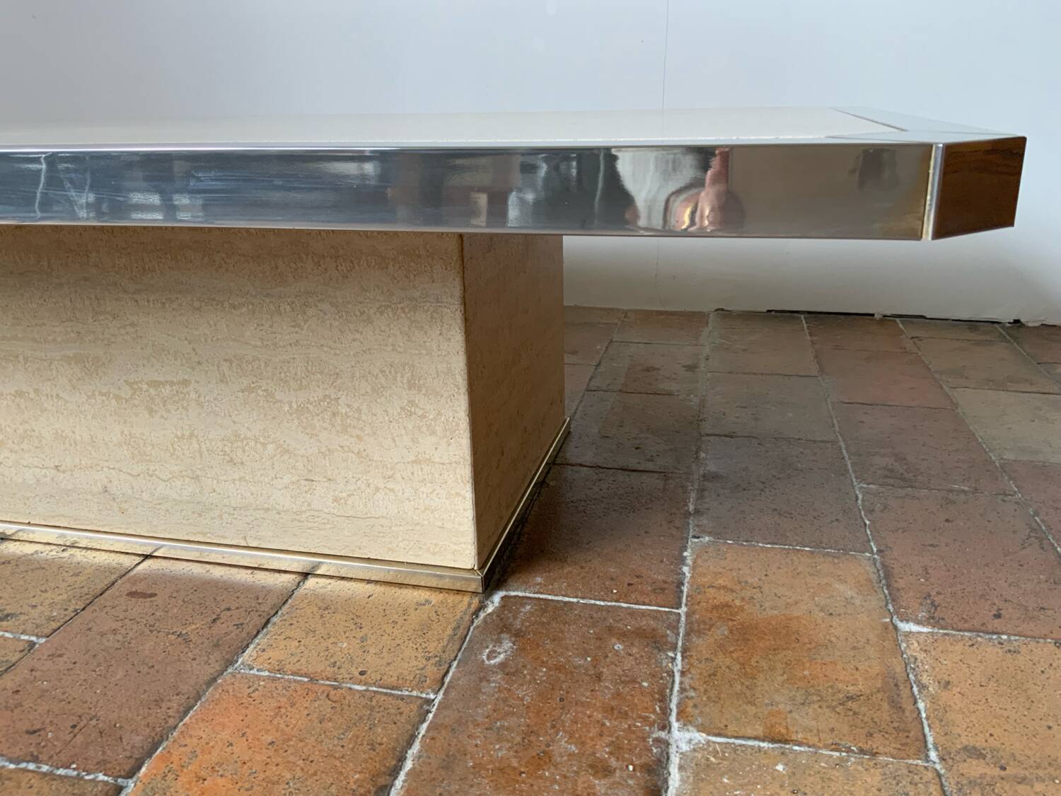 Coffee table and travertine