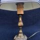 French Louis XV Style Table Lamp: Cream Hexagon Shade, Gold Trim