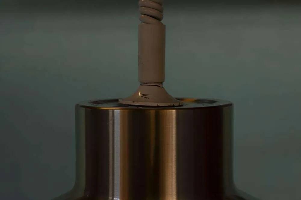 Vintage suspended lamp in aluminium from the 60s/70s, dining table lamp.
