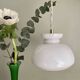 Vintage lampshade pendant light in white opaline