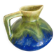 Small vintage blue and green vase – 1950s ceramic