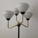 Modernist floor lamp with 4 lights in brass and opaline, Stilnovo style – Year 1960