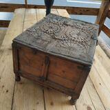 Carved wooden wedding chest