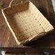 Vintage rectangular wicker basket with two handles