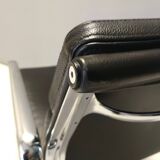 Postmodern Black Leather Soft Pad Chair Charles & Ray Eames for ICF