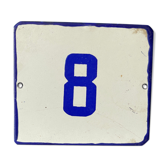 Number 8 vintage enamel house numbers made in europe house number room hotel