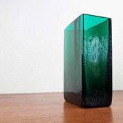 Minimalist mid-century glass block vase by Finncristall, Finland, 1960s.