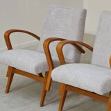 Pair of restored armchairs in large bouclette by Frantisek Jirak for Tatra 1960
