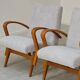 Pair of restored armchairs in large bouclette by Frantisek Jirak for Tatra 1960