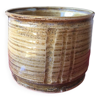 Light brown-beige ceramic pot - unique piece