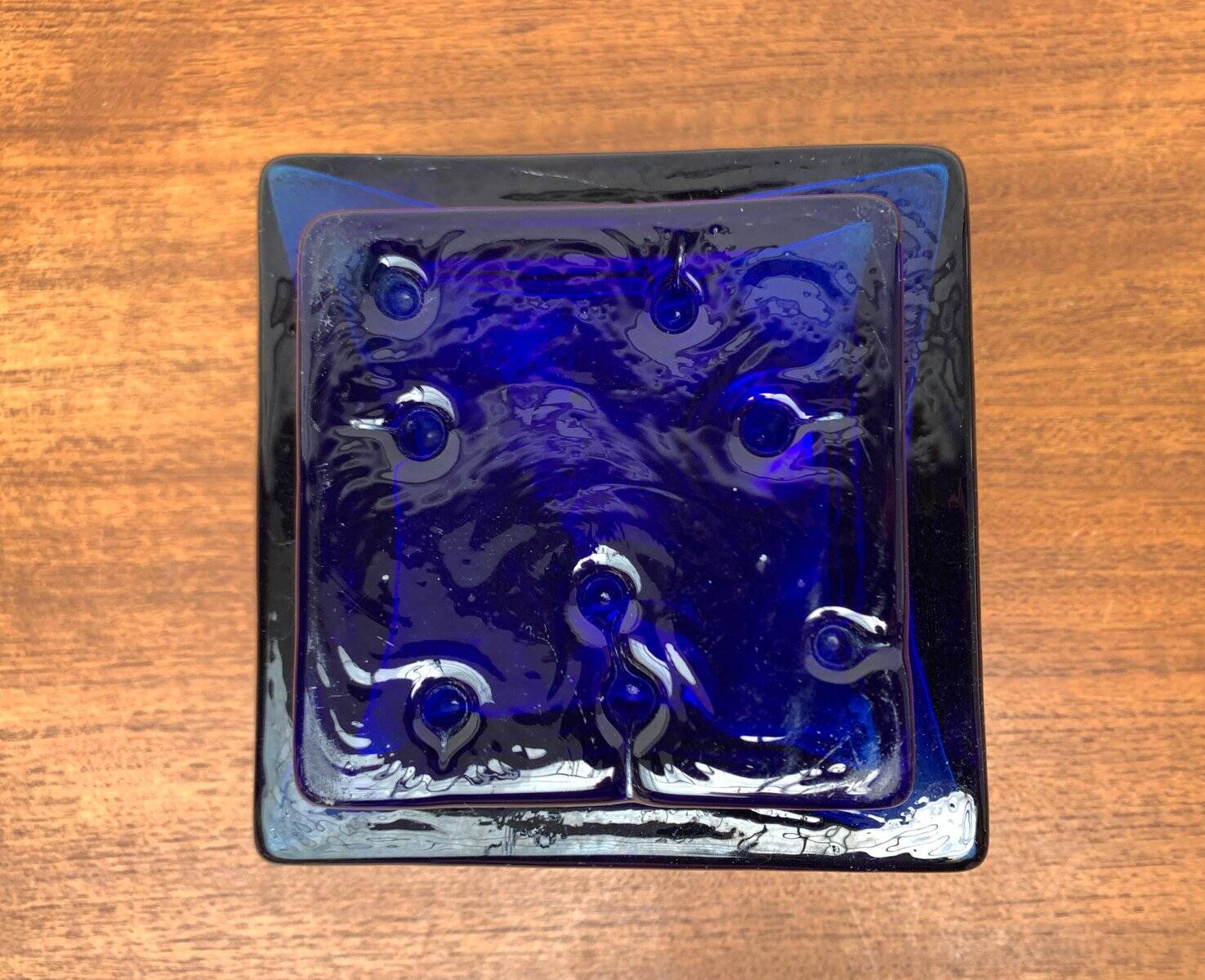 Scandinavian mid-century block glass vase, 1960s