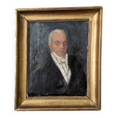 Portrait ancien huile sur toile décoration campagne