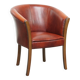 Red-brown cowhide leather office chair/side chair