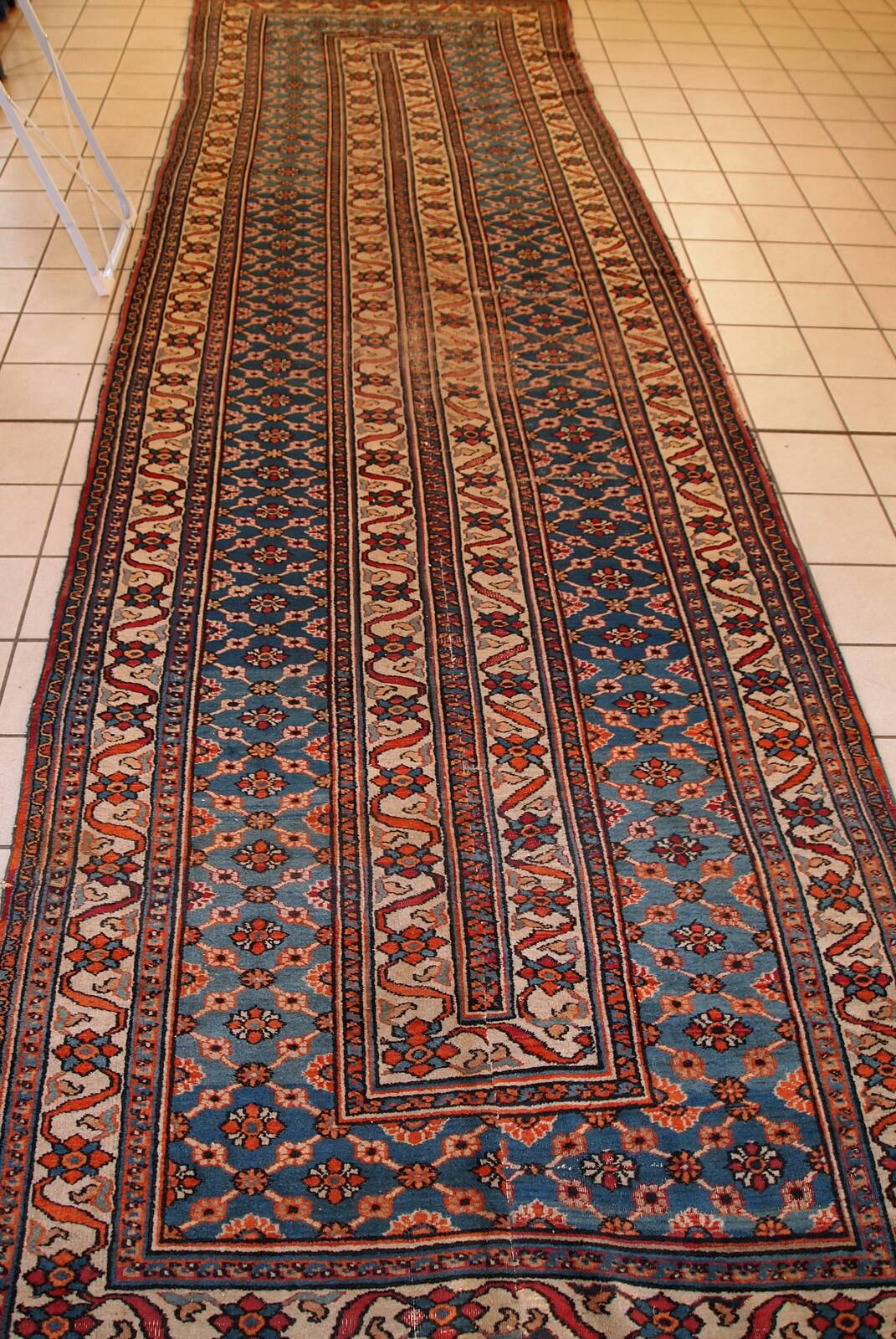 Tapis antique fait main Mashad du Moyen-Orient 132cm x 427cm (1900s)