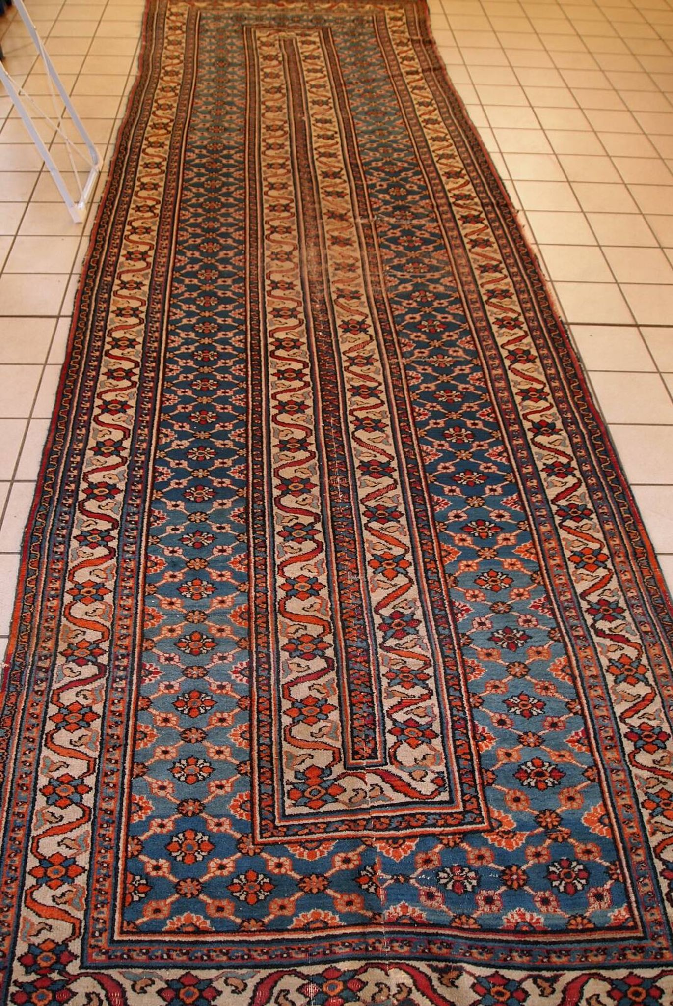 Tapis antique fait main Mashad du Moyen-Orient 132cm x 427cm (1900s)