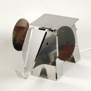 80s heavy metal chrome elephant floor lamp as side table Postmodern design