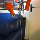 Lampadaire original deux spots orange 1970