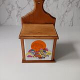 Wooden spice box and wall ceramic