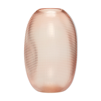 Glass vase of ovoide shape pale pink 22cm