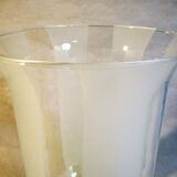 Glass vase with satin stripes