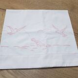Antique embroidered flat sheet for crib