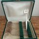 12 silver metal oyster forks art nouveau decorations