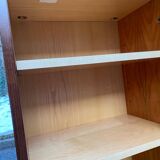 1970s wooden Scandinavian display cabinet with lighting