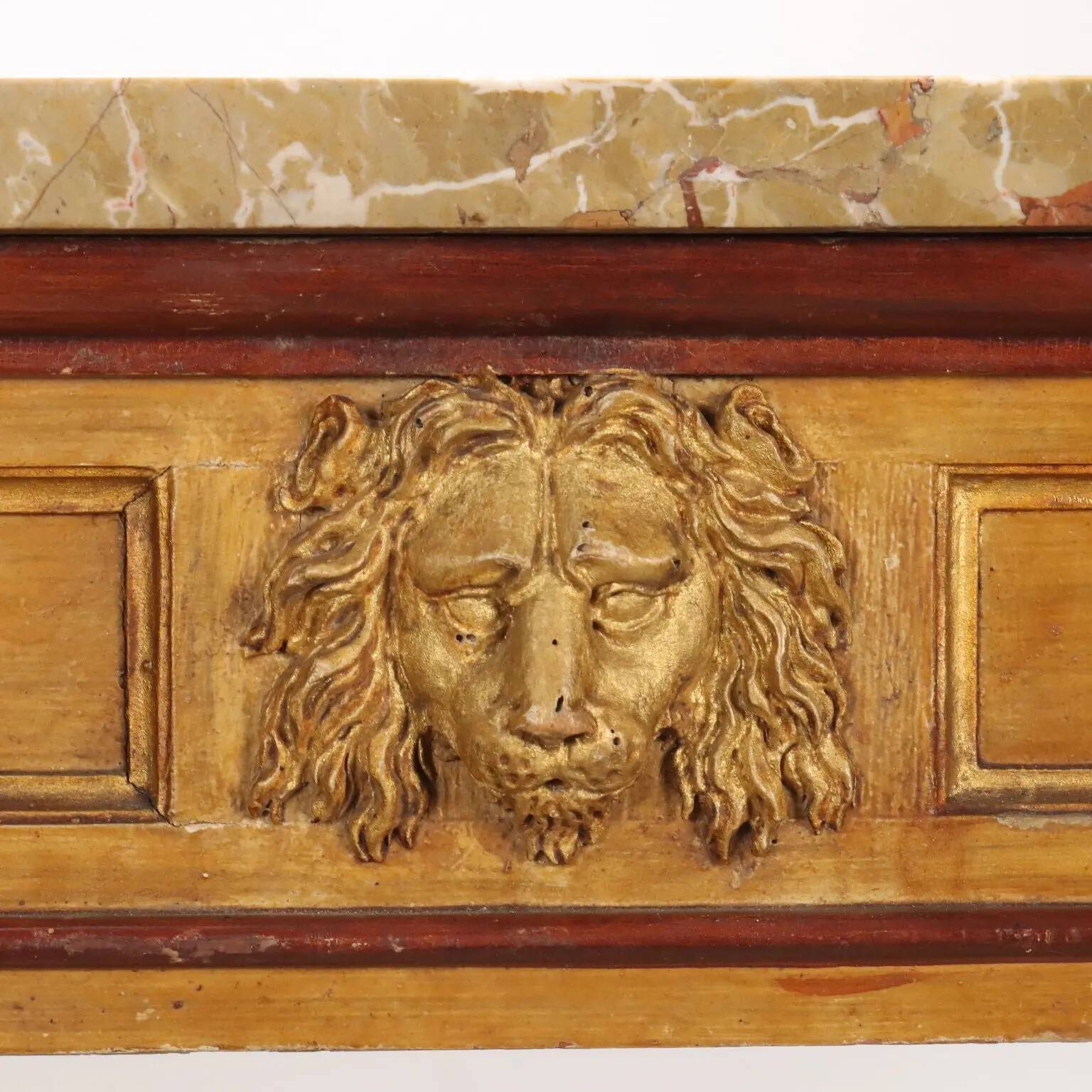 Console néoclassique ancienne en bois laqué, Italie, fin XIXe siècle