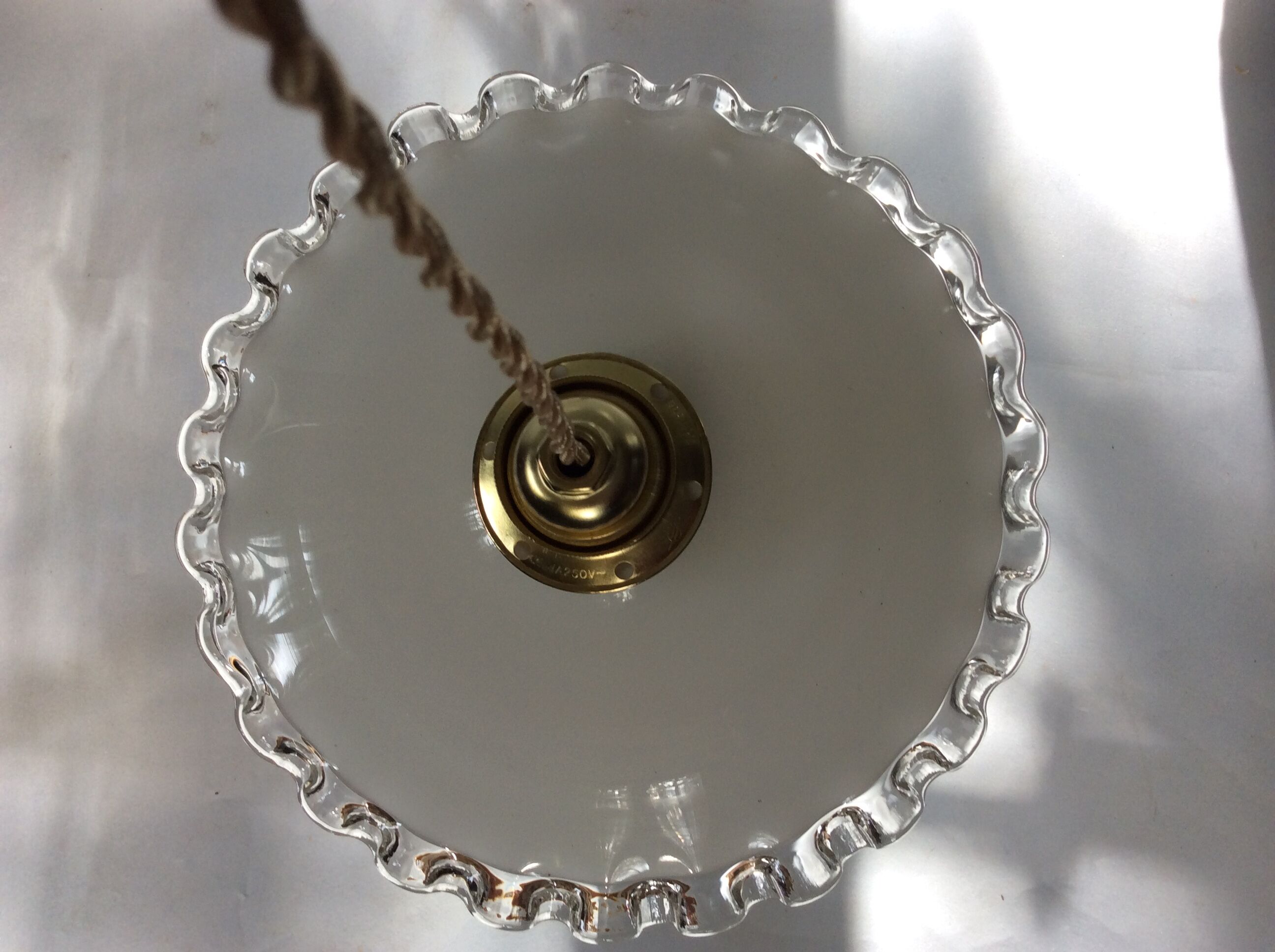 Vintage opaline hanging lamp