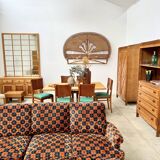 "Maximalist" 3-Seater Sofa 70s – Carved Velvet & Feathers