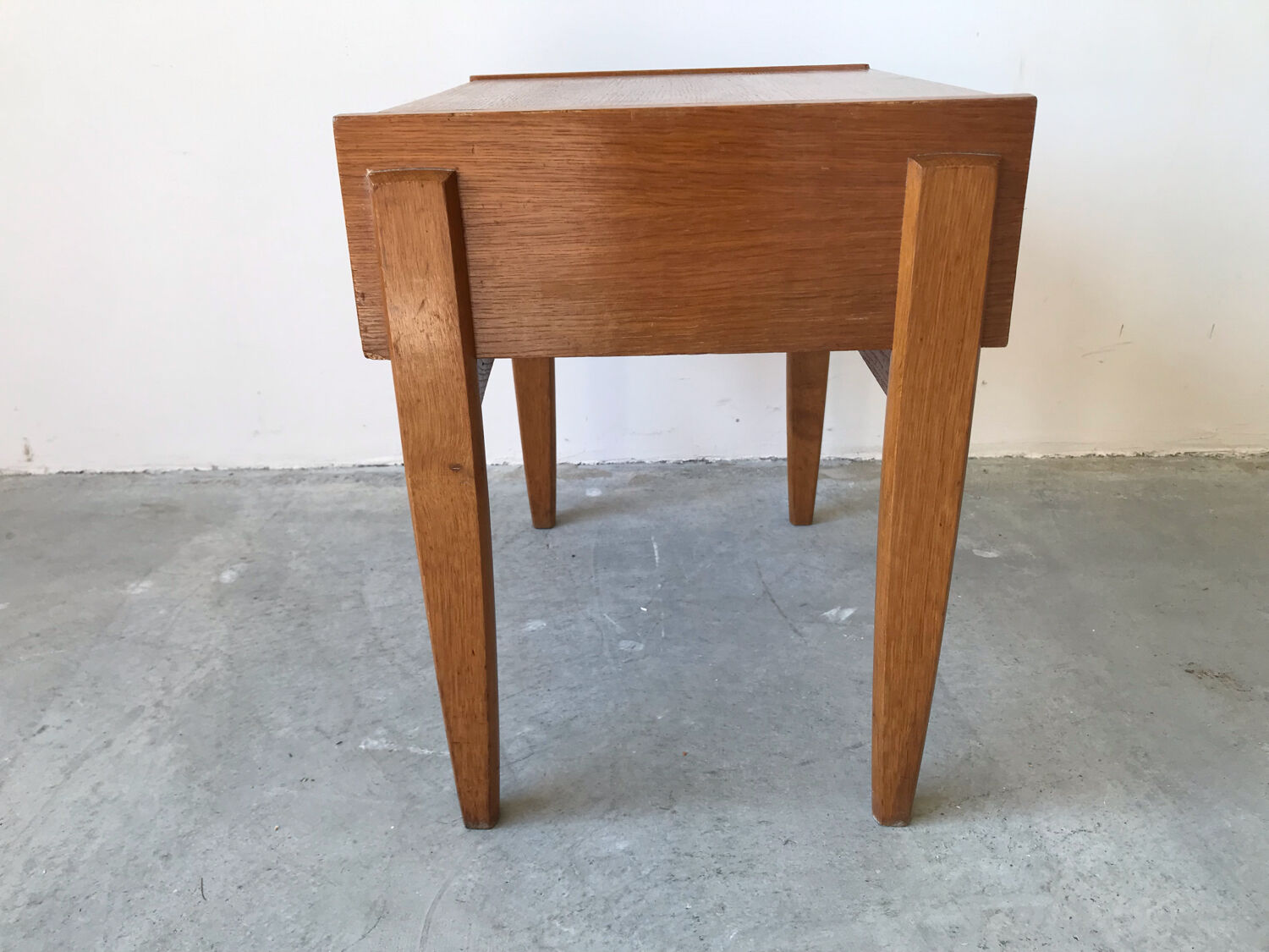 Pair of wooden bedside tables, circa 1950