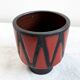 Wendelin Stahl 655-20 Red Brown Vase with Zig Zag Motif, German Studio Pottery with Red Triangles