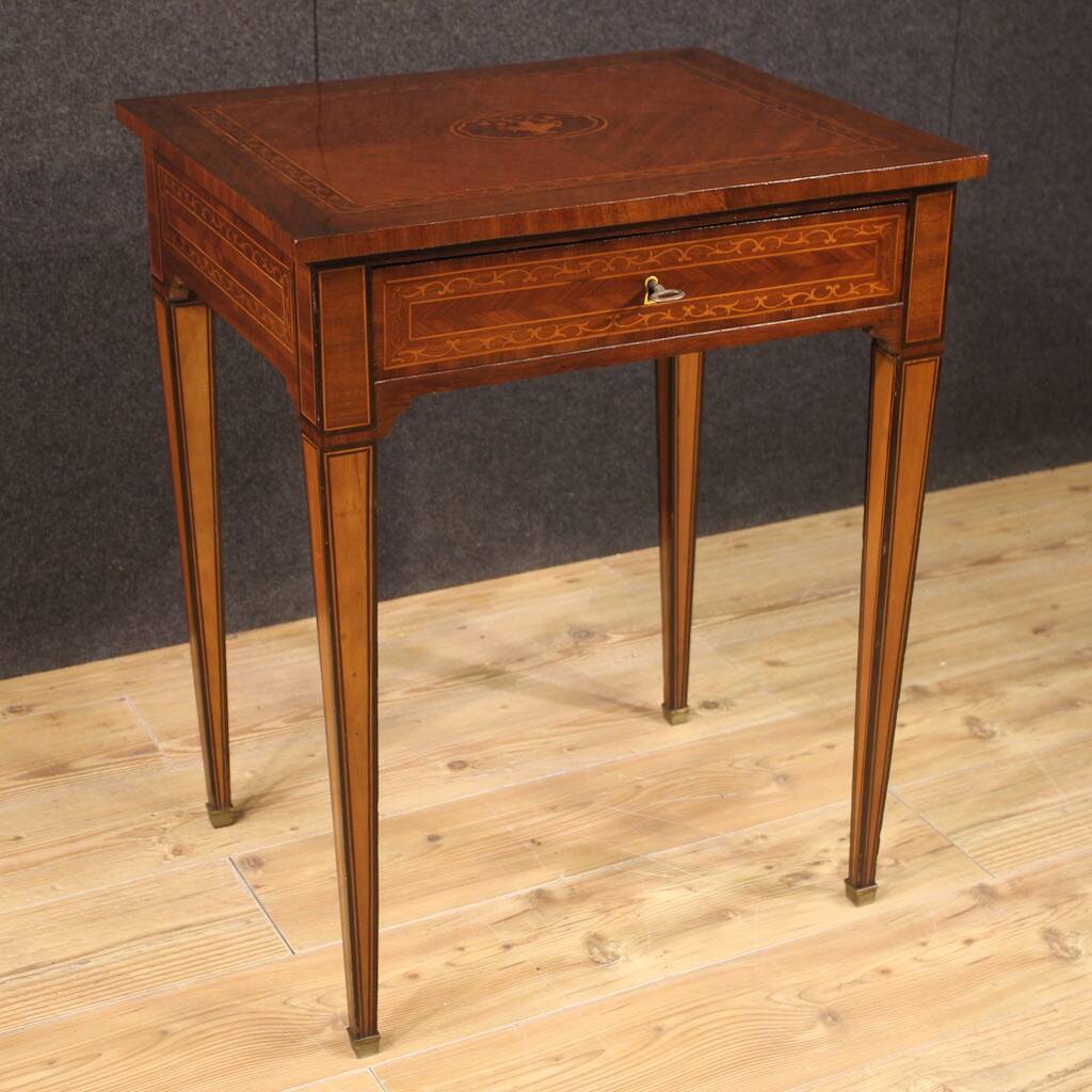 Italian inlaid wood side table