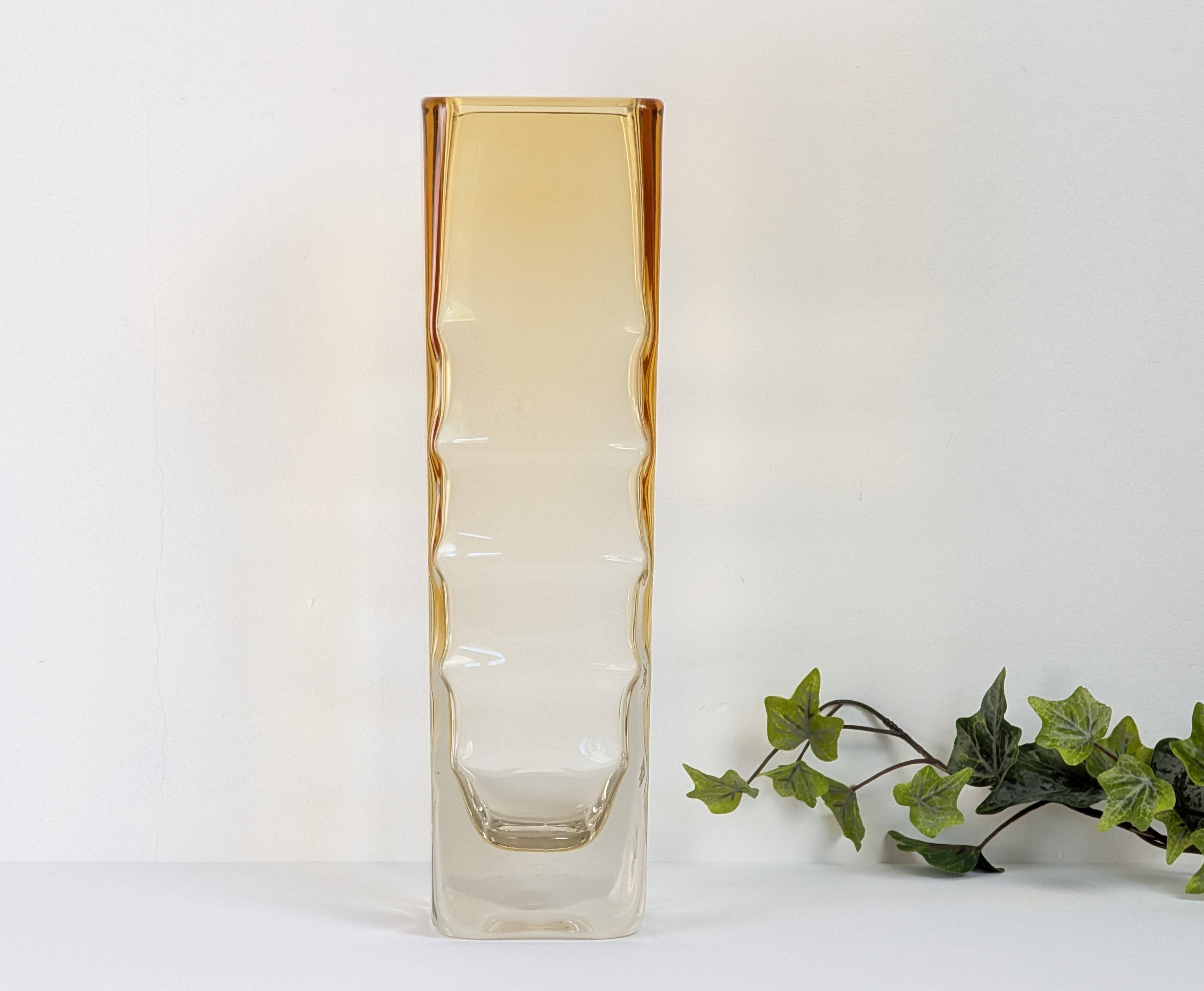 Amber glass vase