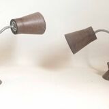 Pair of Armelec industrial articulated lamps from the 1950s