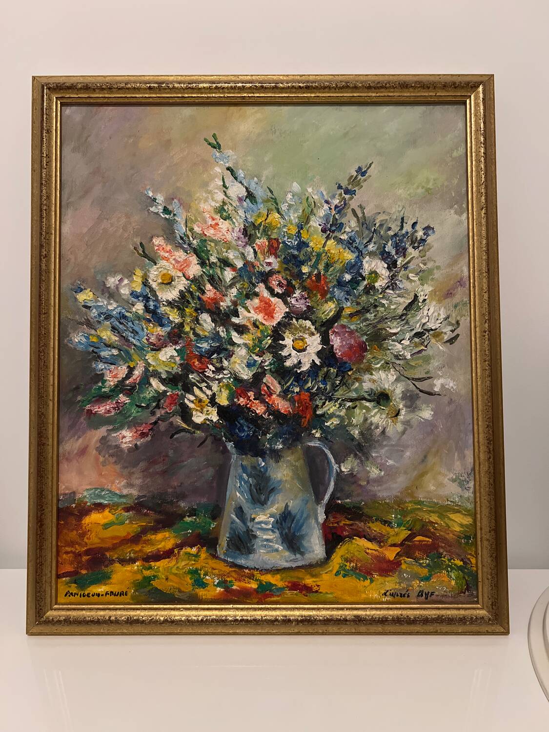 Old painting on canvas still life