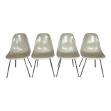 Vintage Eames Herman Miller DSS side chairs in parchment
