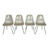 Vintage Eames Herman Miller DSS side chairs in parchment