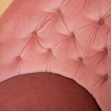 Old pink vintage padded "toad" chair