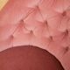Fauteuil « crapaud » capitonné vintage vieux rose