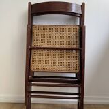 Folding chair occasional chair vintage wooden office chair with cane seat