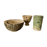 Set of 3 modernist ceramics Holland 1960