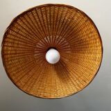 Large vintage wicker pendant light