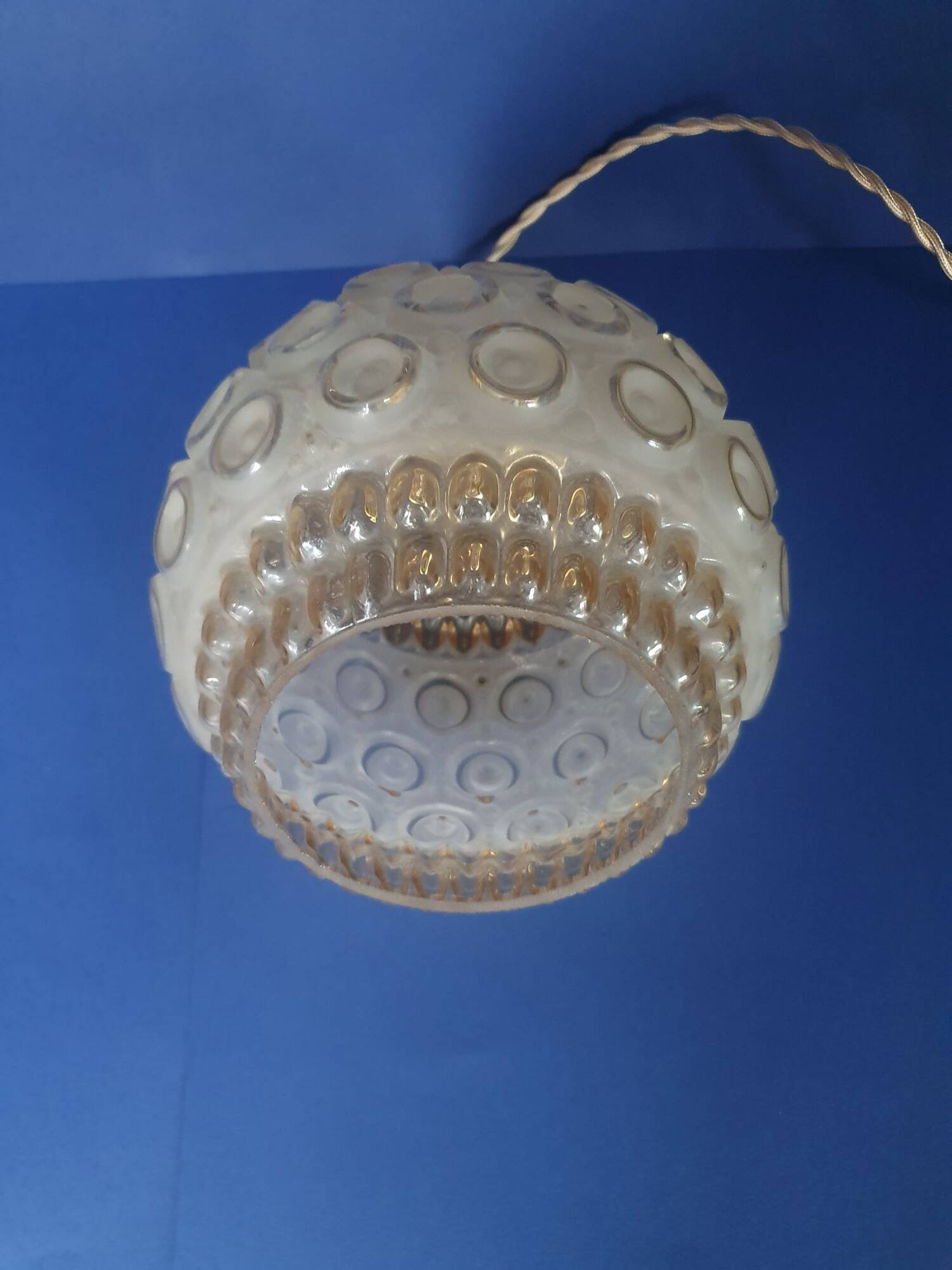 Vintage 50s French portable pendant lamps - newly electrified