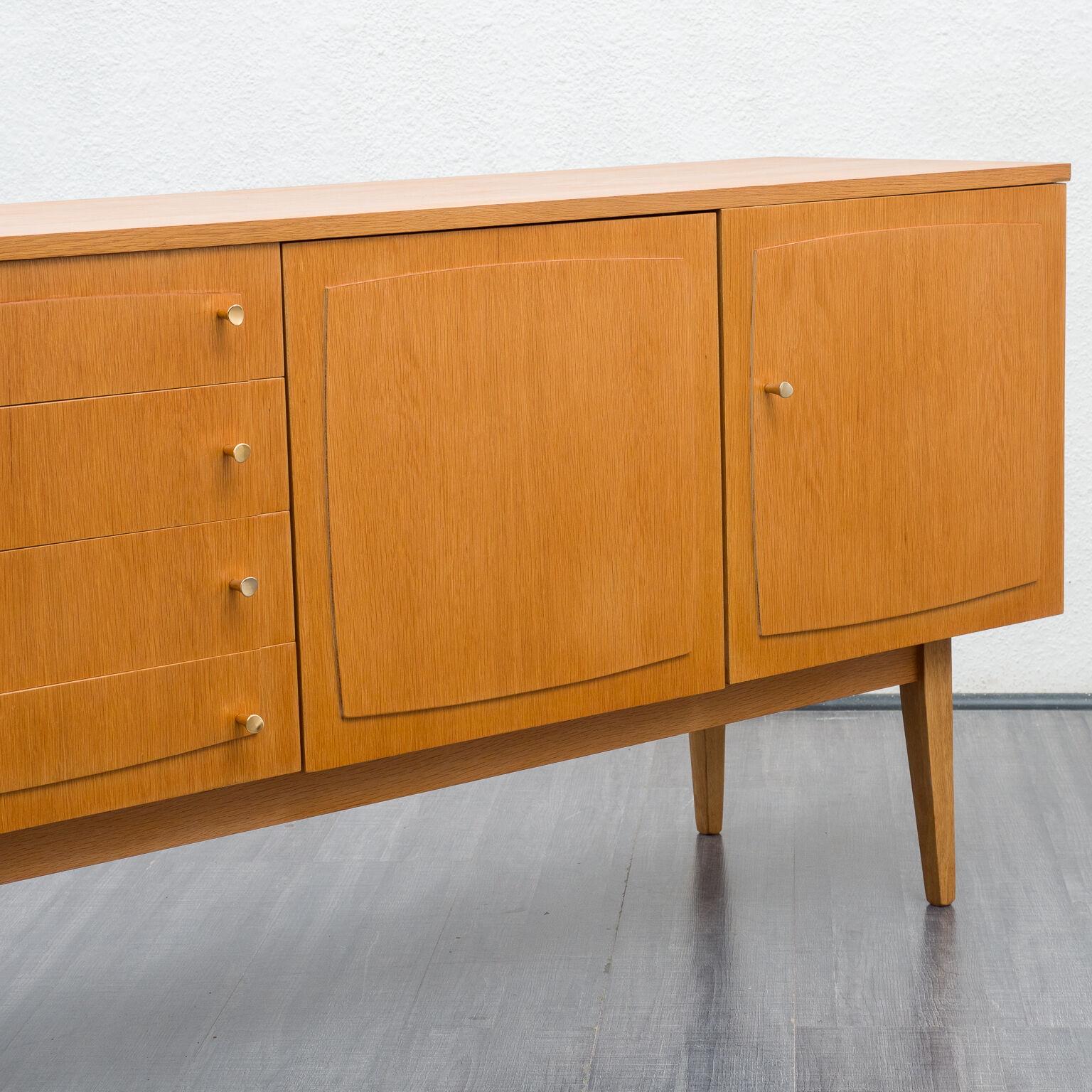 Very large vintage row, oak, restored, 250cm