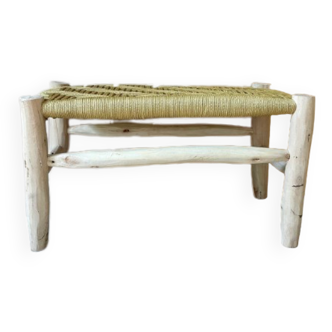 Macrame and wood bench 'charly'