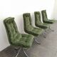 4 vintage chrome foot chairs