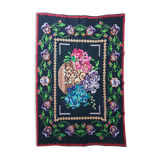 Vintage wool rug with floral design in sweet colors