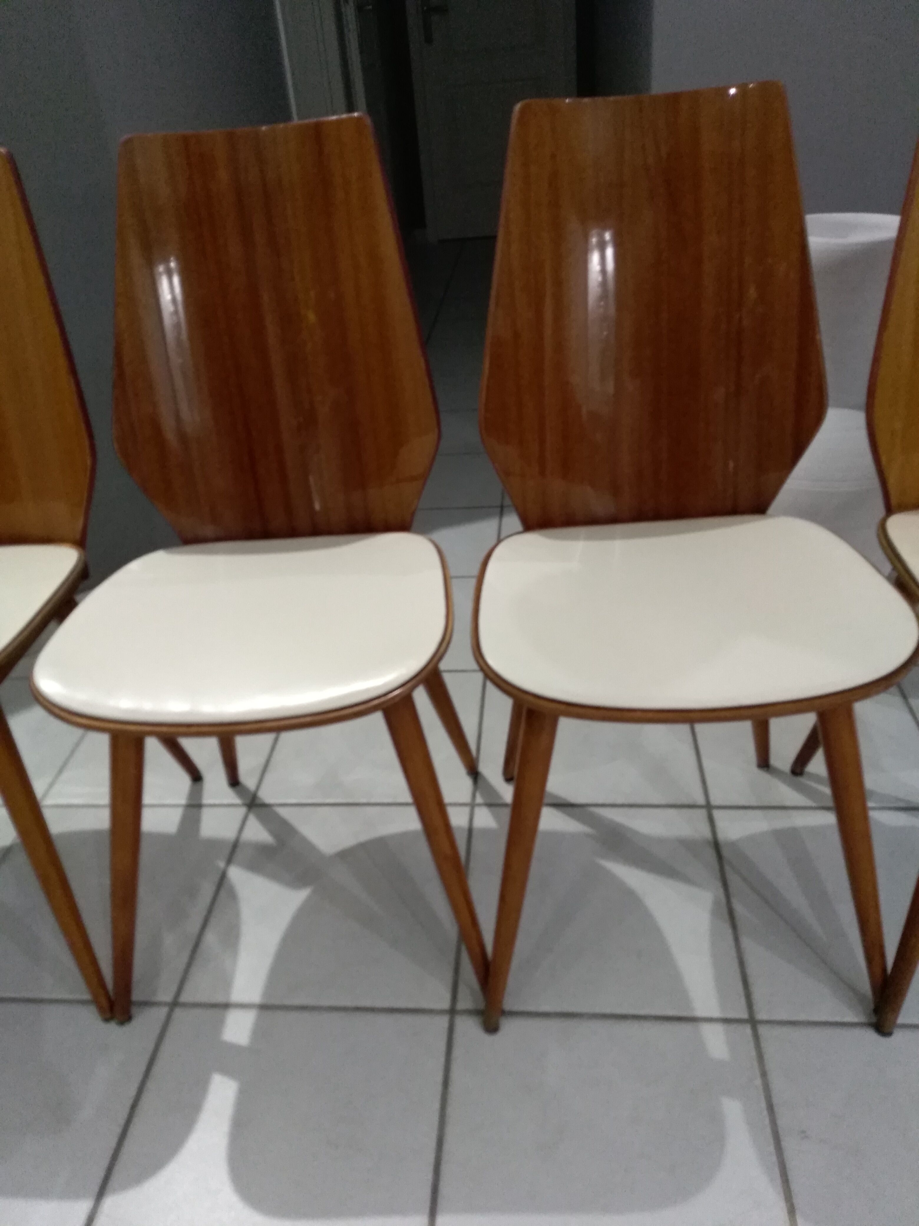 Rare set of 4 chairs Baumann 1960