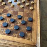 Old wooden checkers board